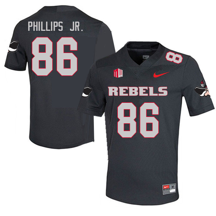 Men #86 Marcus Phillips Jr. UNLV Rebels College Football Jerseys Sale-Charcoal - Click Image to Close